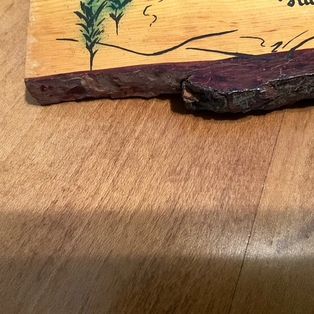 Vintage Mother Poem Live Edge Wood Plaque Virginia Beach VA‎ Souvenir Wall Decor